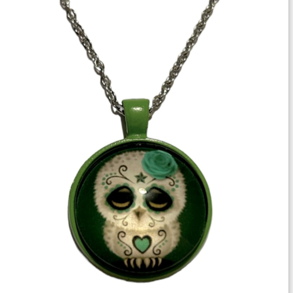 Owl Sugar Skull Pendant
